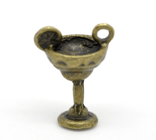 Přívěšek 3D pohár/ bronz/ 19x14mm/ 1ks — foto 1