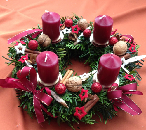 Věnec adventní bordó — foto 1