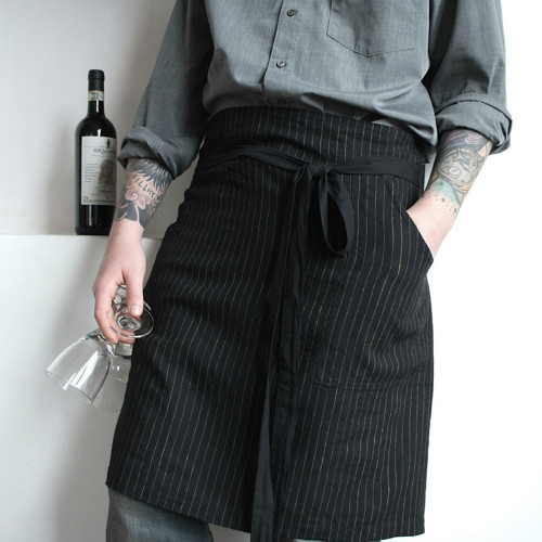 CAFÉ černá - pánská /unisex/ zástěra len — foto 1