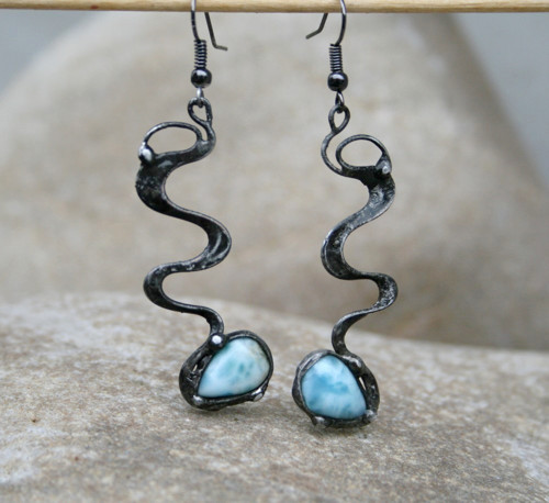 Larimar náušnice — foto 1