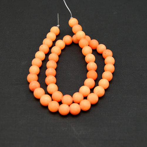 Jadeit matný oranžový, kulička 8 mm, 2ks
