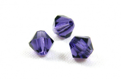 České skleněné sluníčka pr.4mm (24ks) - fialová