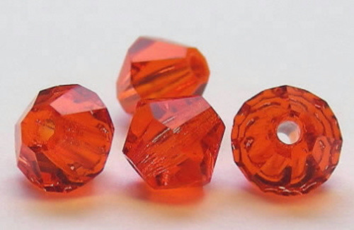 České skleněné sluníčka pr.4mm(24ks) - oranžová