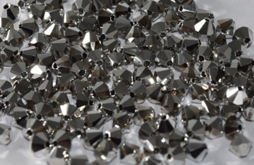 České skleněné sluníčka pr.4mm(24ks) - stříbrná
