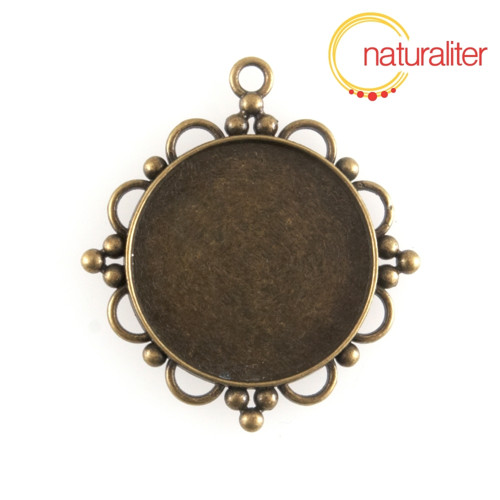Lůžko kruh 30mm starobronz, okraj s kuličkami