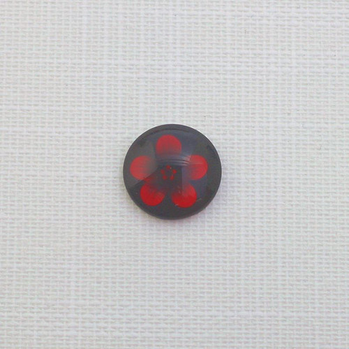 Čočka kulatá pr.18mm - červená květina (za 1ks)