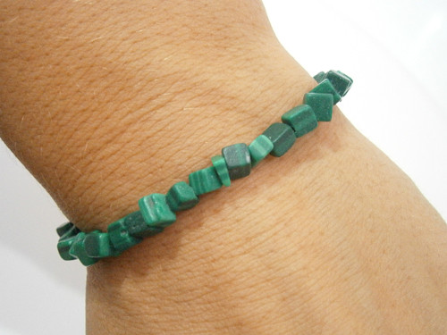 "Malachit" - minerálový náramek (Unisex) — foto 1