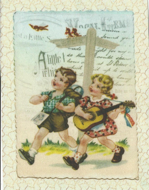 Bavlněná látka - panel 10 x 13,5 cm
