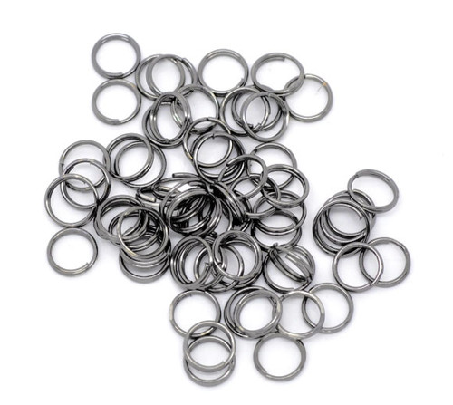 Kroužky/ dvojité/ gunmetal/ 7mm