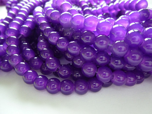 Korálky Jadeit - imitace, tmavě fialové/6mm/30ks