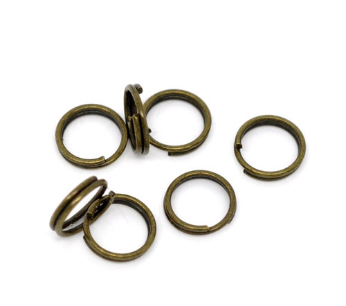 Kroužky/ dvojité/ ant.bronz/ 7x0,7mm — foto 1