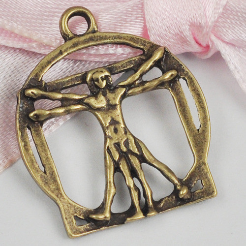 Člověk Vitruvius/ ant.bronz/ 24x21mm