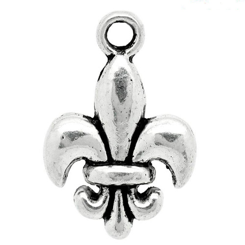 Přívěšek kosatec/ ant.stříbro/ 18x12mm