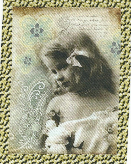 Bavlněná látka - panel 8 x 10,5 cm