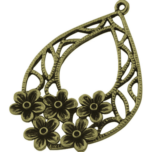 Přívěsek slza filigrán MASIV/ ant.bronz/ 49x31mm