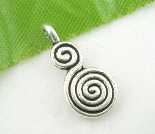 Spirála DUO/ ant.stříbro/ 17x8mm