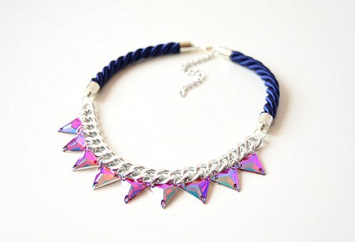 Náhrdelník Silver Blue Triangles — foto 1