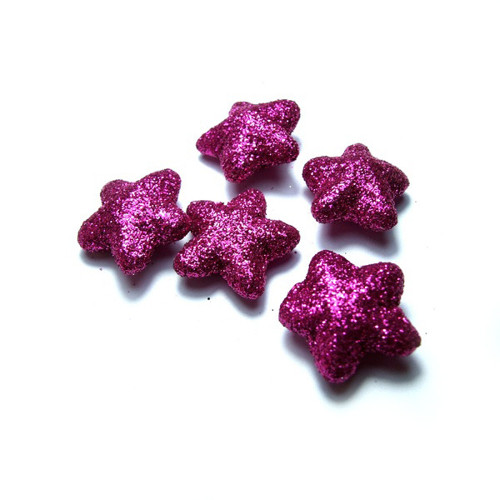 Hvězdičky třpytivé PURPUROVÉ, cena za 5 ks