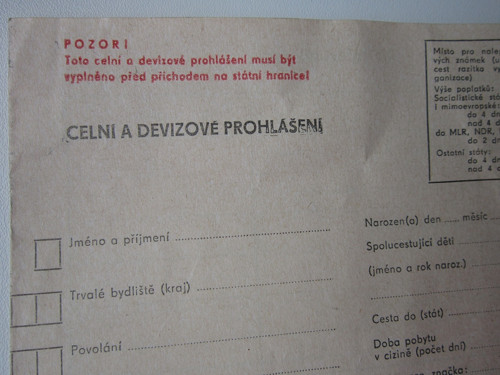 Celní a devizové prohlášení — foto 1