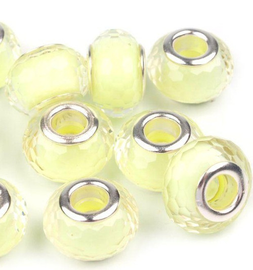 Plastové korálky 9x14 mm (1ks) - žlutá