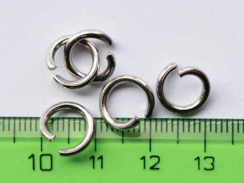 Kroužky z chirurgické oceli 10x1,6 mm 5 ks