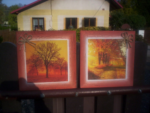 Dvojice obrázků - Podzimní sad a alej