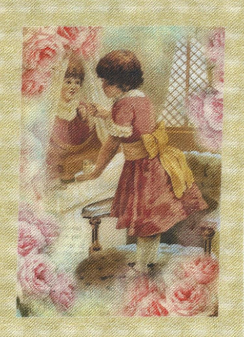 Bavlněná látka - panel 12 x 17,5 cm
