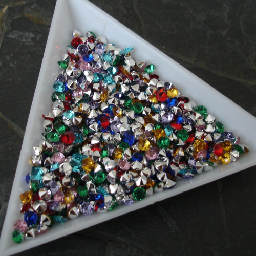 Akrylové šatony cca 3mm - 50 ks - mix