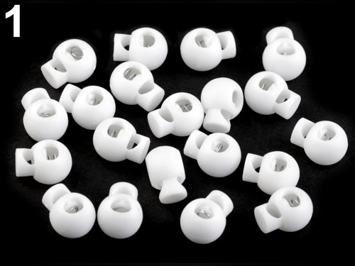 Brzdičky kulaté 15x19 mm (10ks) bílá — foto 1