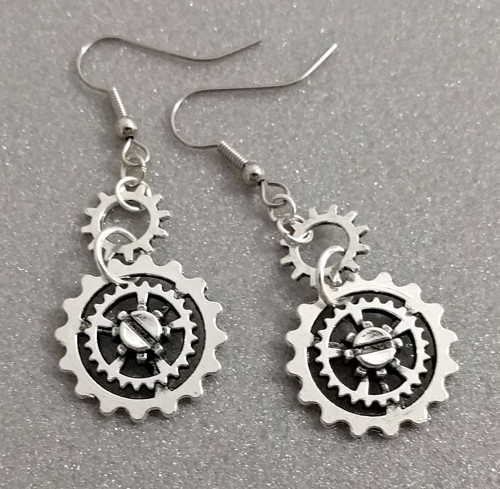 Kolekce steampunk - náušnice (chirurgická ocel) — foto 1