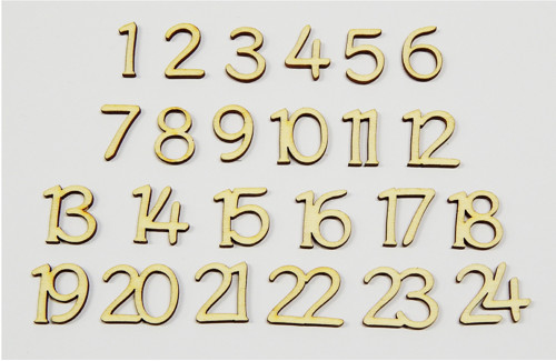 Dřevěné výřezy, Adventní kalendář 1 - 24, 2cm