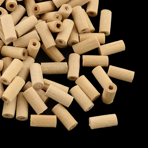 Dřevěné korálky - válečky 4 x 10 mm (cena 130ks)