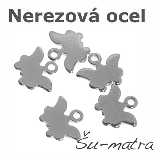 Přívěsek z nerezové oceli, 8x9 mm (6 ks)