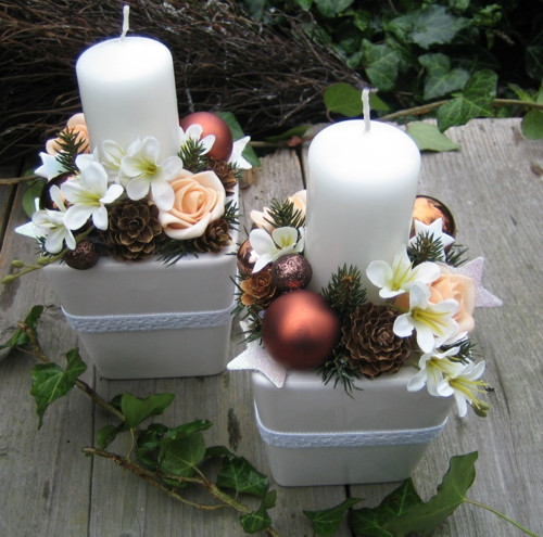 Adventní svícny s růžičkami — foto 1