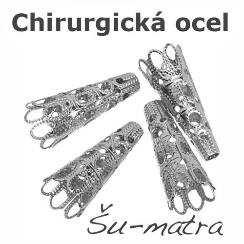 Koncovka - kaplík 22x9 mm z oceli 316L (4 ks)