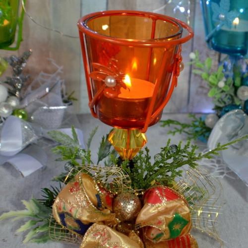 Vánoční svícen Oranžový — foto 1