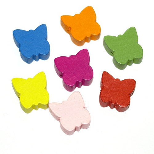 Dřevěné korálky - MOTÝL 16x16 mm (cena 20ks)