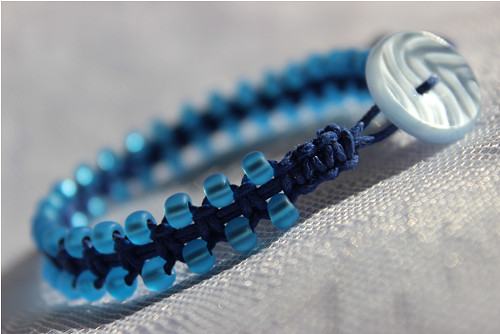 Blue Lagoon.. Náramek macramé — foto 1
