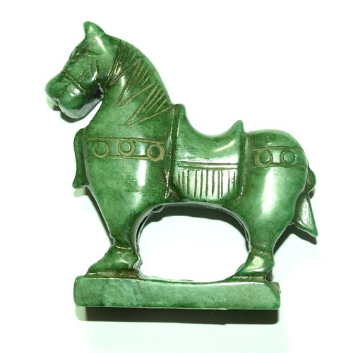 Amulet Tibet - TIBETSKÝ KŮŇ extra, zelený jadeit — foto 1