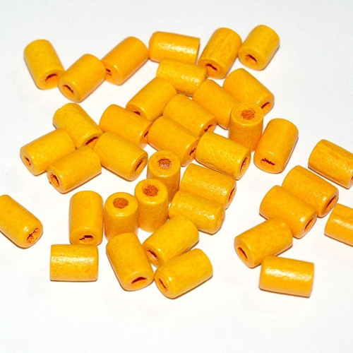 Dřevěné korálky - válečky 10 x 7 mm (cena 100ks)