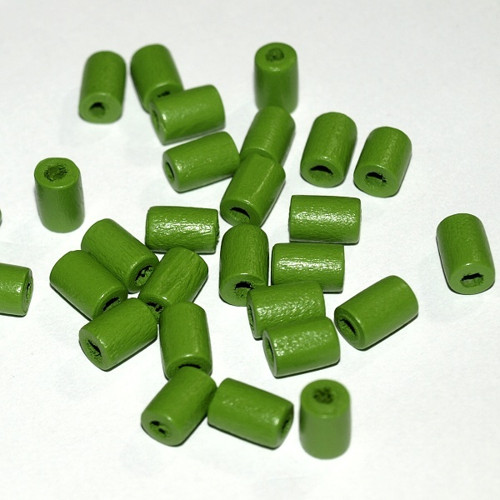 Dřevěné korálky - válečky 10 x 7 mm (cena 100ks)