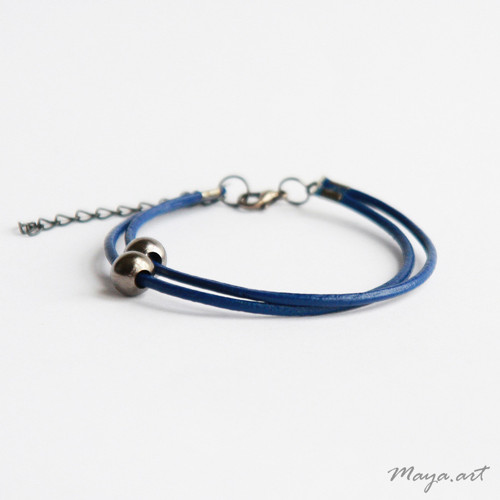 Tmavě modrý náramek "SIMPLE BRACELET" — foto 1