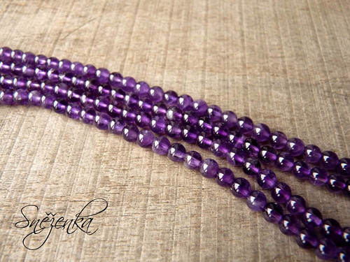 Ametyst kulička 4 mm, 2 ks