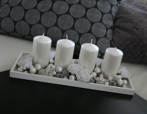 Adventní svícen romantický bílý — foto 1