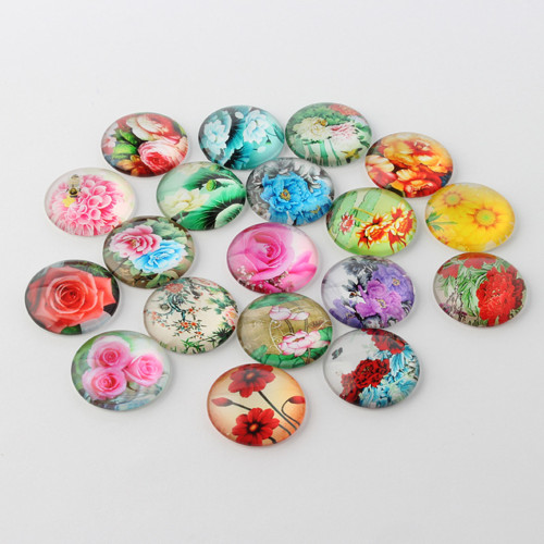 Kabošon sklo 10x4mm (10ks) - flower