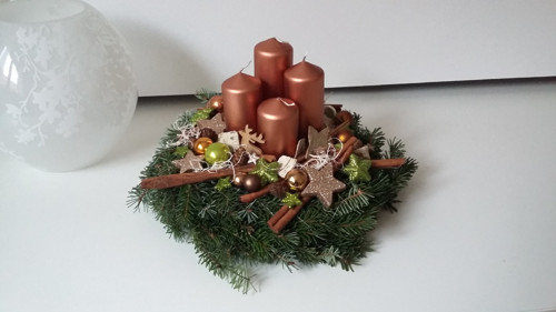 Adventní věnec.. měděný — foto 1