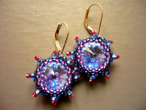 Modrorůžové miny - swarovski