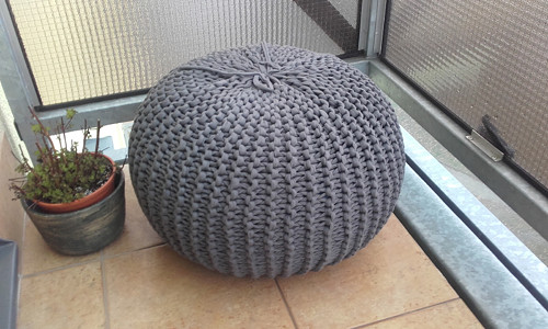 Puff velký šedohnědý /průměr 57cm, výška 32cm/ — foto 1
