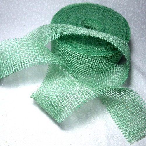 Jutová stuha š. 5 cm, d. 1 m - mátová