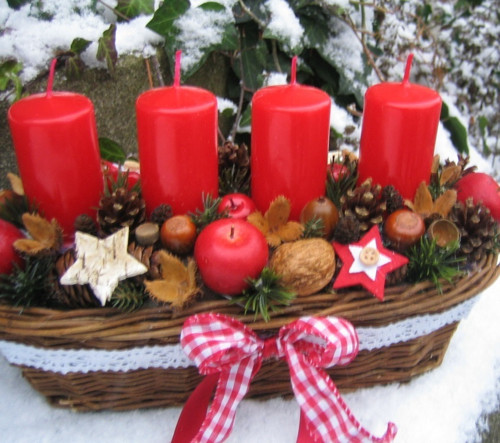 Adventní košíček s jablíčky — foto 1